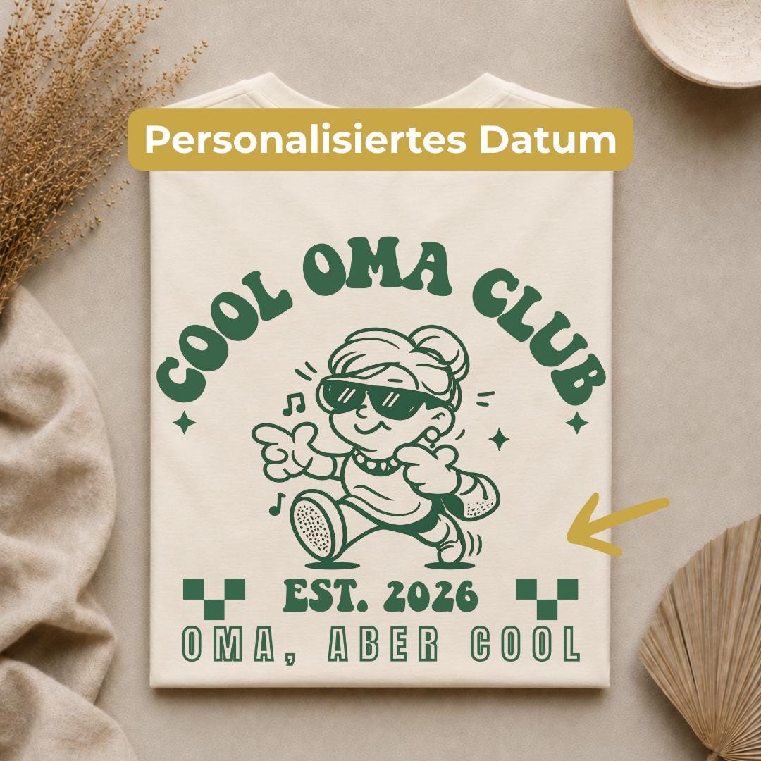 Cool Oma Club, personalisiertes Oma Shirt, Est 2026 Shirt, Geschenkidee Muttertag, Geschenk für Oma, Großmutter T-Shirt, Geburtstagsgeschenk