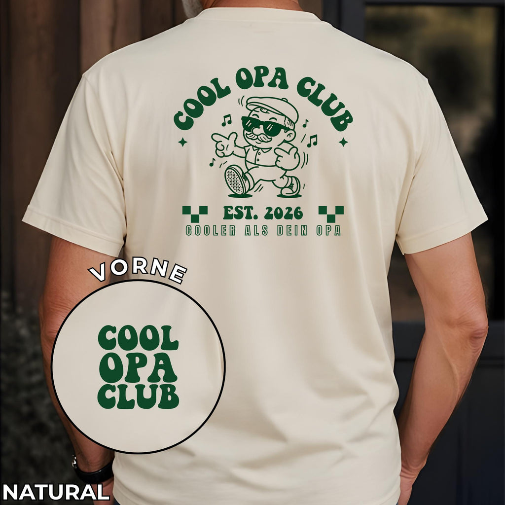 Cool Opa Club beidseitig bedruckt, Personalisiertes Opa Shirt, Opa Geschenk, Papageschenk, Vatertag Opa, Geschenkidee, Vatertagsgeschenk