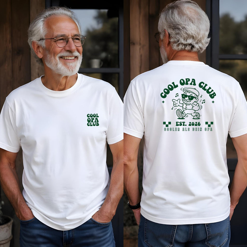 Cool Opa Club beidseitig bedruckt, Personalisiertes Opa Shirt, Opa Geschenk, Papageschenk, Vatertag Opa, Geschenkidee, Vatertagsgeschenk